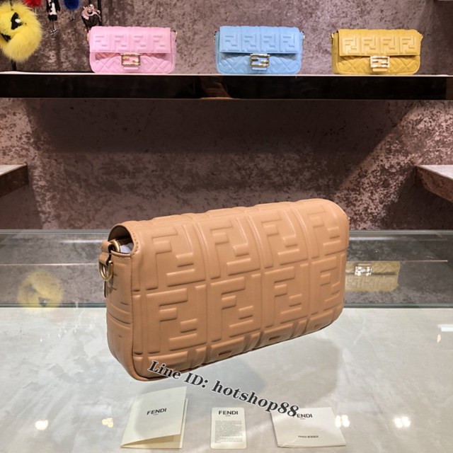 FENDI精品女包 芬迪BAGUETTE中號羊皮手袋 Fendi 0191M迷你肩背斜挎包 fdzg2541